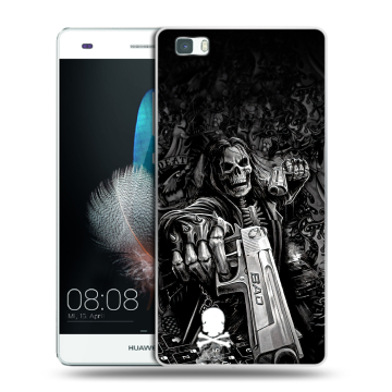 Силиконовый чехол на Huawei P8 Lite с принтом Скелет