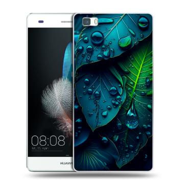 Силиконовый чехол на Huawei P8 Lite с принтом Листья