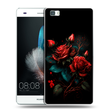 Силиконовый чехол на Huawei P8 Lite с принтом Розы красные Силиконовый чехол на Huawei P8 Lite с принтом Розы красные