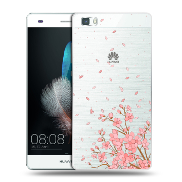 Силиконовый чехол на Huawei P8 Lite с принтом Ветка сакуры