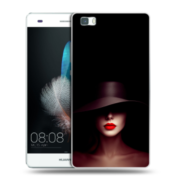 Силиконовый чехол на Huawei P8 Lite с принтом Девушка в шляпе