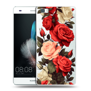 Силиконовый чехол на Huawei P8 Lite с принтом Розы