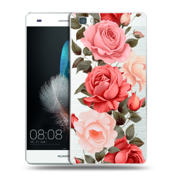 Силиконовый чехол на Huawei P8 Lite с принтом Розы