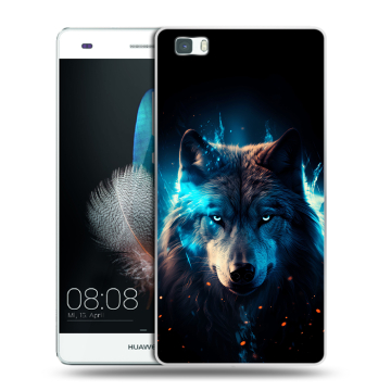 Силиконовый чехол на Huawei P8 Lite с принтом Волк ночной