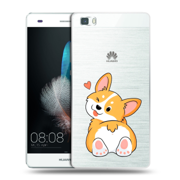 Силиконовый чехол на Huawei P8 Lite с принтом Корги