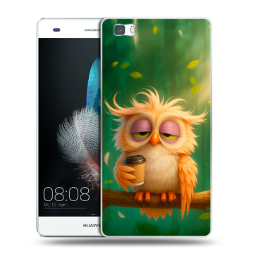 Силиконовый чехол на Huawei P8 Lite с принтом сова Силиконовый чехол на Huawei P8 Lite с принтом сова