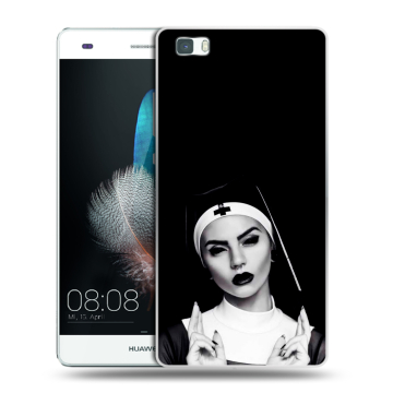 Силиконовый чехол на Huawei P8 Lite с принтом монашка