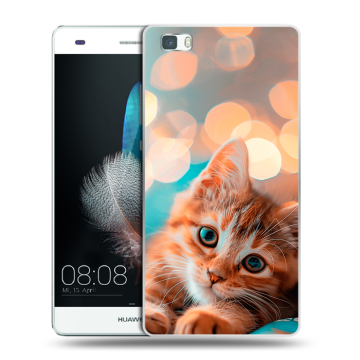 Силиконовый чехол на Huawei P8 Lite с принтом котик