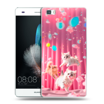 Силиконовый чехол на Huawei P8 Lite с принтом милые котики