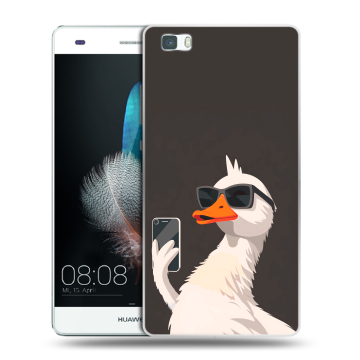 Силиконовый чехол на Huawei P8 Lite с принтом утка в очках