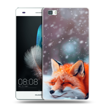 Силиконовый чехол на Huawei P8 Lite с принтом лиса