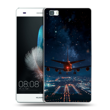 Силиконовый чехол на Huawei P8 Lite с принтом самолет