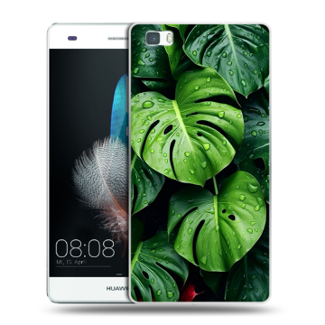Силиконовый чехол на Huawei P8 Lite с принтом Листья