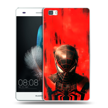 Силиконовый чехол на Huawei P8 Lite с принтом человек паук spiderman Силиконовый чехол на Huawei P8 Lite с принтом человек паук spiderman