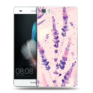 Силиконовый чехол на Huawei P8 Lite с принтом цветы лаванда Силиконовый чехол на Huawei P8 Lite с принтом цветы лаванда