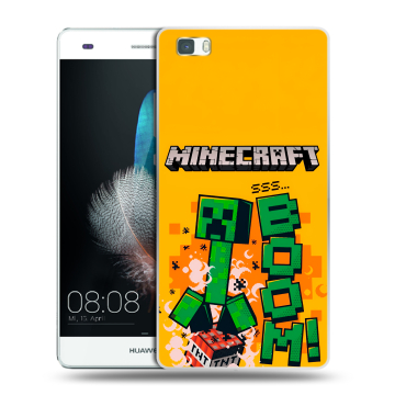 Силиконовый чехол на Huawei P8 Lite с принтом Майнкрафт Minecraft