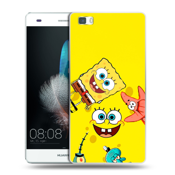 Силиконовый чехол на Huawei P8 Lite с принтом Спанч боб Спанчбоб