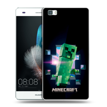 Силиконовый чехол на Huawei P8 Lite с принтом Майнкрафт Minecraft