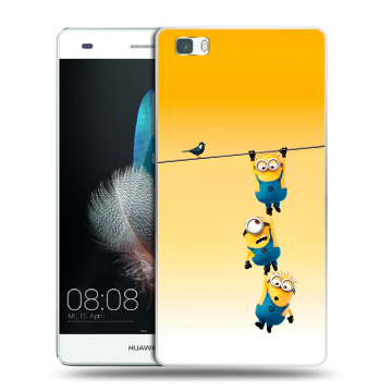 Силиконовый чехол на Huawei P8 Lite с принтом Миньоны