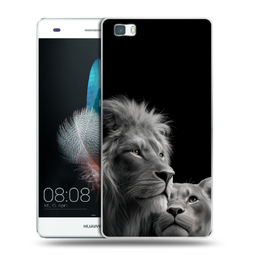 Силиконовый чехол на Huawei P8 Lite с принтом Лев кошки Силиконовый чехол на Huawei P8 Lite с принтом Лев кошки