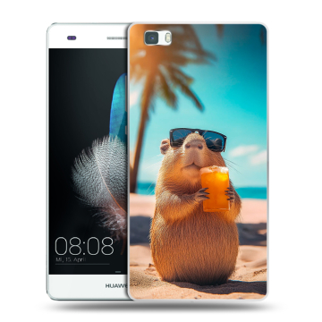 Силиконовый чехол на Huawei P8 Lite с принтом Капибара
