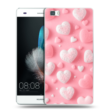 Силиконовый чехол на Huawei P8 Lite с принтом Сердечки Силиконовый чехол на Huawei P8 Lite с принтом Сердечки