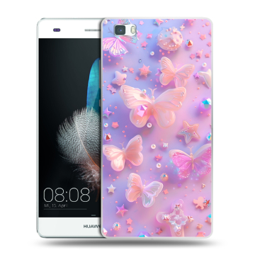 Силиконовый чехол на Huawei P8 Lite с принтом Бабочки