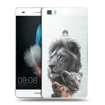 Силиконовый чехол на Huawei P8 Lite с принтом Львы Силиконовый чехол на Huawei P8 Lite с принтом Львы
