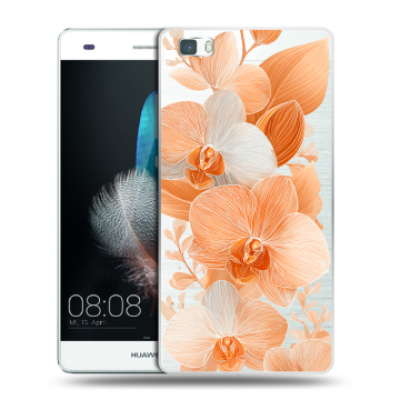 Силиконовый чехол на Huawei P8 Lite с принтом Бежевые цветы Силиконовый чехол на Huawei P8 Lite с принтом Бежевые цветы