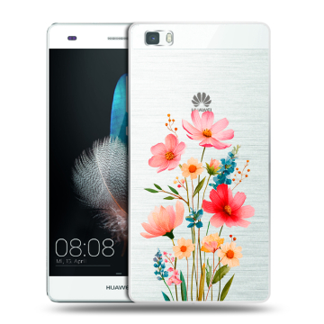 Силиконовый чехол на Huawei P8 Lite с принтом Цветы Силиконовый чехол на Huawei P8 Lite с принтом Цветы