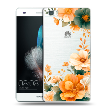 Силиконовый чехол на Huawei P8 Lite с принтом Цветы принт Силиконовый чехол на Huawei P8 Lite с принтом Цветы принт