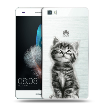 Силиконовый чехол на Huawei P8 Lite с принтом Котенок