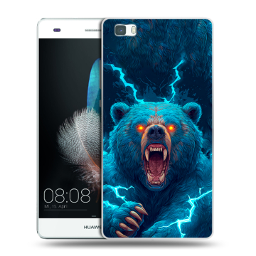 Силиконовый чехол на Huawei P8 Lite с принтом Медведь Силиконовый чехол на Huawei P8 Lite с принтом Медведь