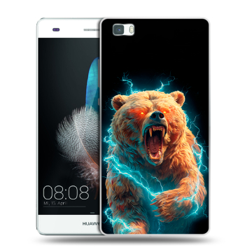 Силиконовый чехол на Huawei P8 Lite с принтом Медведь Силиконовый чехол на Huawei P8 Lite с принтом Медведь