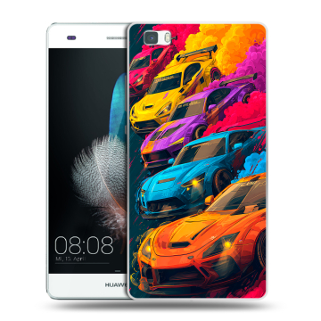 Силиконовый чехол на Huawei P8 Lite с принтом Тачки Силиконовый чехол на Huawei P8 Lite с принтом Тачки
