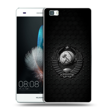 Силиконовый чехол на Huawei P8 Lite с принтом Герб Флаг СССР