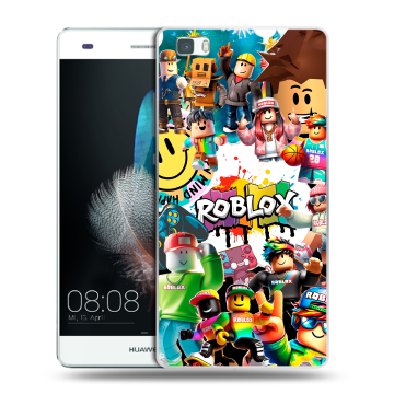 Силиконовый чехол на Huawei P8 Lite с принтом Roblox Роблокс