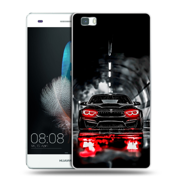 Силиконовый чехол на Huawei P8 Lite с принтом BMW БМВ