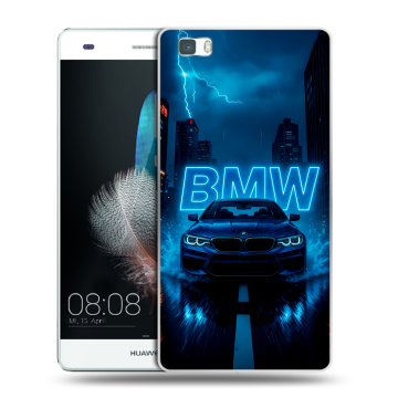Силиконовый чехол на Huawei P8 Lite с принтом BMW БМВ Силиконовый чехол на Huawei P8 Lite с принтом BMW БМВ
