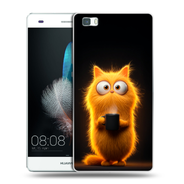 Силиконовый чехол на Huawei P8 Lite с принтом Смешной кот