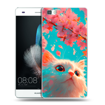 Силиконовый чехол на Huawei P8 Lite с принтом Красивый кот Силиконовый чехол на Huawei P8 Lite с принтом Красивый кот