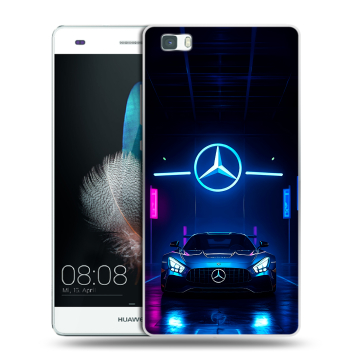 Силиконовый чехол на Huawei P8 Lite с принтом Mercedes Мерседес Силиконовый чехол на Huawei P8 Lite с принтом Mercedes Мерседес