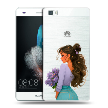 Силиконовый чехол на Huawei P8 Lite с принтом девушка цветы Силиконовый чехол на Huawei P8 Lite с принтом девушка цветы