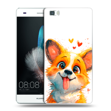 Силиконовый чехол на Huawei P8 Lite с принтом корги