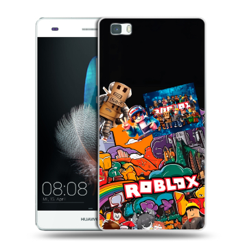 Силиконовый чехол на Huawei P8 Lite с принтом Roblox Роблокс Силиконовый чехол на Huawei P8 Lite с принтом Roblox Роблокс