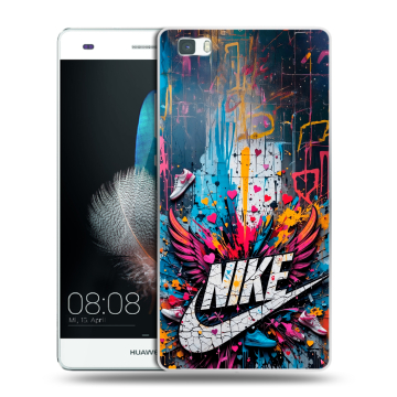 Силиконовый чехол на Huawei P8 Lite с принтом Nike Найк
