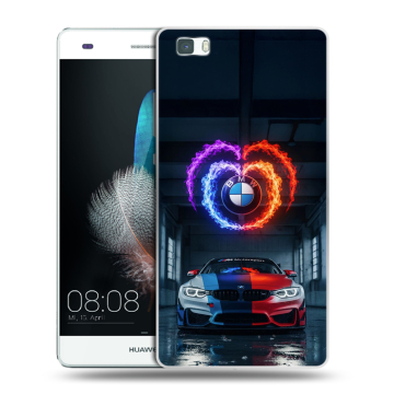 Силиконовый чехол на Huawei P8 Lite с принтом BMW БМВ