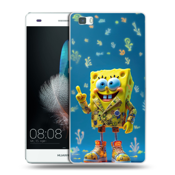 Силиконовый чехол на Huawei P8 Lite с принтом Спанч боб Спанчбоб