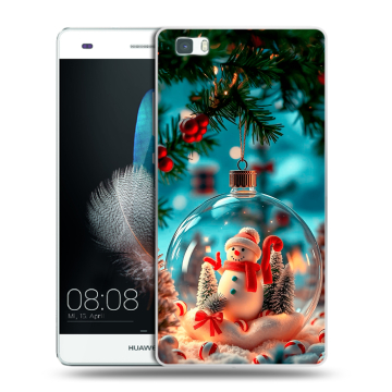 Силиконовый чехол на Huawei P8 Lite с принтом Новый год