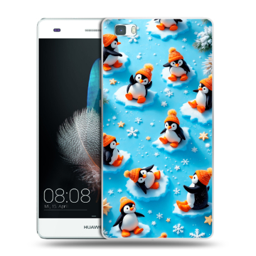 Силиконовый чехол на Huawei P8 Lite с принтом Новый год